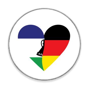 Lesotho Germany Heart - Runder Kühlschrankmagnet - Weiß - Vorne