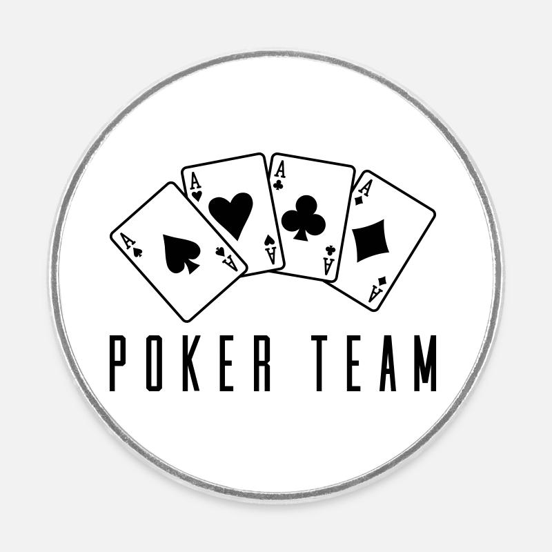 Poker Team 1 - Round  fridge magnet - white