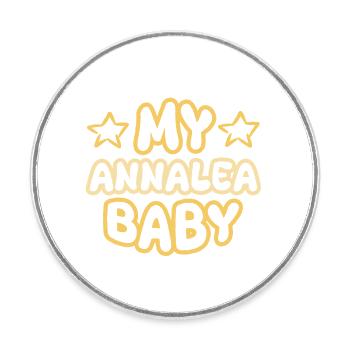 Naissance Annalea - Magnet rond - blanc - Devant