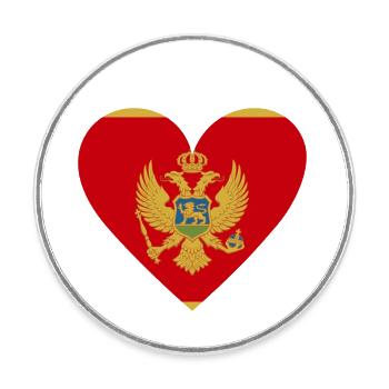 Montenegro Heart - Runder Kühlschrankmagnet - Weiß - Vorne
