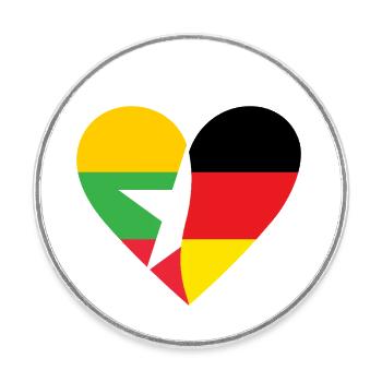 Myanmar Germany Heart - Round  fridge magnet - white - Front
