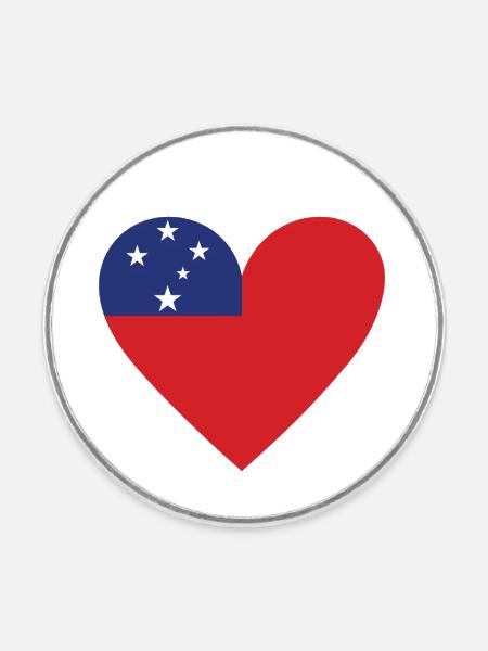 Samoa Heart - Runder Kühlschrankmagnet - Weiß