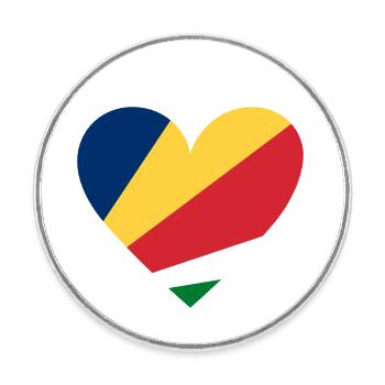 Seychelles Heart - Round  fridge magnet - white - Front