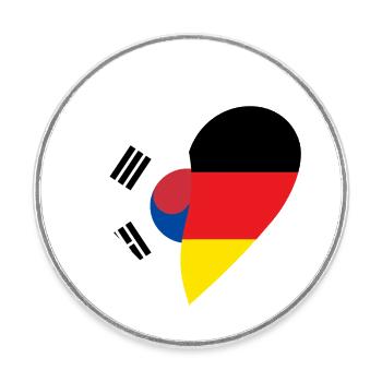 Corée du Sud Allemagne Cœur - Magnet rond - blanc - Devant