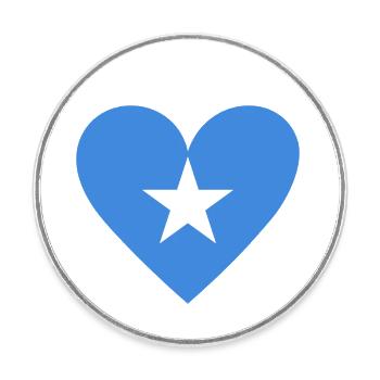 Somalia Heart - Runder Kühlschrankmagnet - Weiß - Vorne