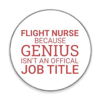 Infirmière de vol Genius Air Rescue - Magnet rond - blanc - Devant