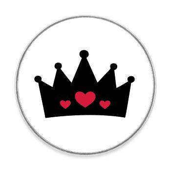 Couronne (couronne) 05.3 - Magnet rond - blanc - Devant