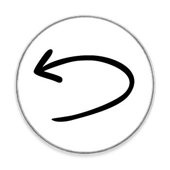 Arrow back reversed - Round  fridge magnet - white - Front