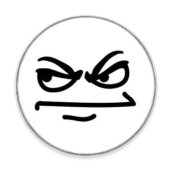 angry_face - Runder Kühlschrankmagnet - Weiß - Vorne