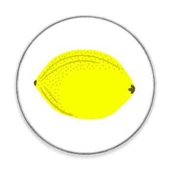Bang citron jaune, fruits, idée cadeau - Magnet rond - blanc - Devant