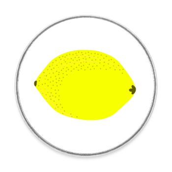 Bang citron jaune, fruits, idée cadeau - Magnet rond - blanc - Devant