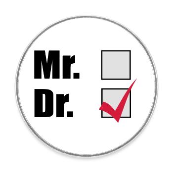doctorate - Round  fridge magnet - white - Front