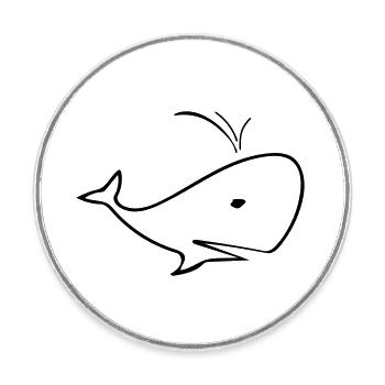 whale - Round  fridge magnet - white - Front