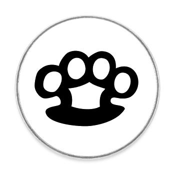 Schlagring - Runder Kühlschrankmagnet - Weiß - Vorne