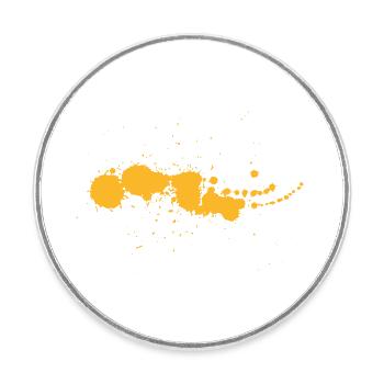Blob de peinture peintre éclaboussure cadeau jaune - Magnet rond - blanc - Devant