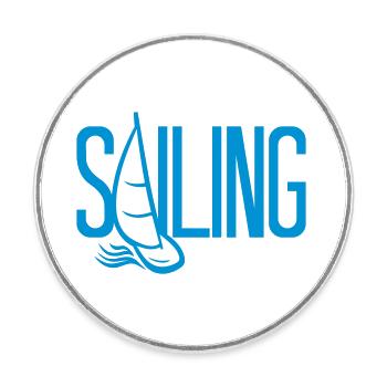 sailing hobby boot segeln schiff segelboot meer wa - Runder Kühlschrankmagnet - Weiß - Vorne
