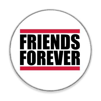friends forever team crew party friends girlfriend b - Round  fridge magnet - white - Front