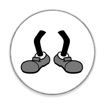 2 beine ohne koerper comic cartoon fuss schuh desi - Runder Kühlschrankmagnet - Weiß - Vorne