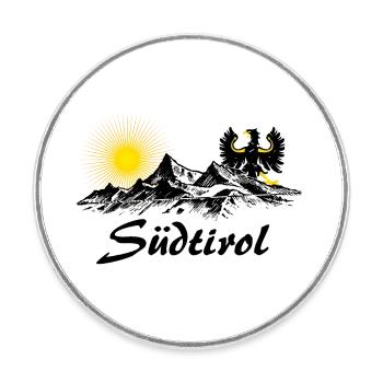 Südtirol Design - Runder Kühlschrankmagnet - Weiß - Vorne