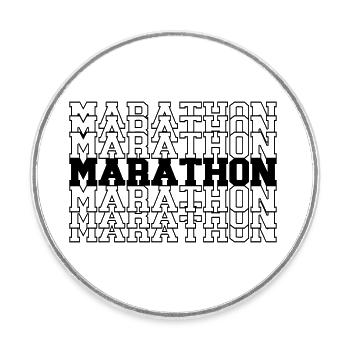 marathon - Round  fridge magnet - white - Front