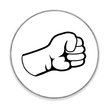 Design Poings ensoutenés - Magnet rond - blanc - Devant