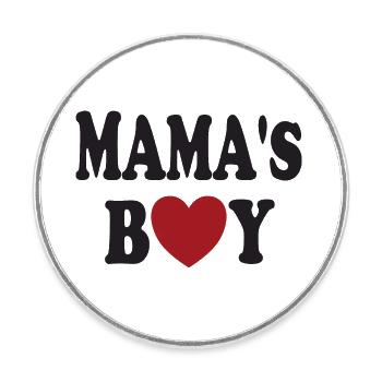 Mom's Boy Gift Idea with Sweet Saying - Baby - Round  fridge magnet - white - Front