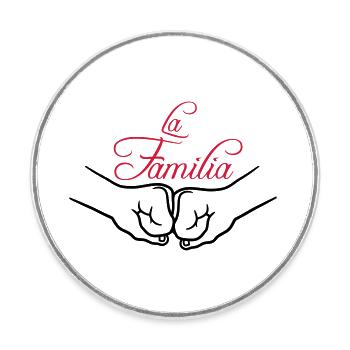 Fist Pump Familia - Round  fridge magnet - white - Front
