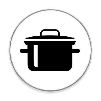 kochtopf Symbol - Runder Kühlschrankmagnet - Weiß - Vorne