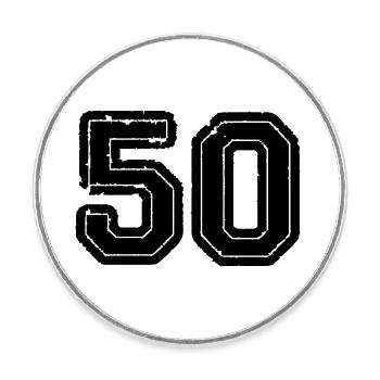 50 - Runder Kühlschrankmagnet - Weiß - Vorne