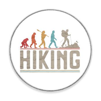 Wandern Evolution Wanderung Mountain Walk - Runder Kühlschrankmagnet - Weiß - Vorne