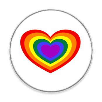 Regenbogen Herz LGBTQ - Runder Kühlschrankmagnet - Weiß - Vorne