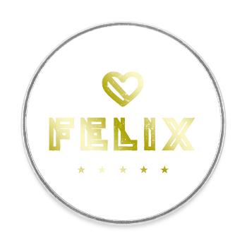 Felix Herz - Runder Kühlschrankmagnet - Weiß - Vorne