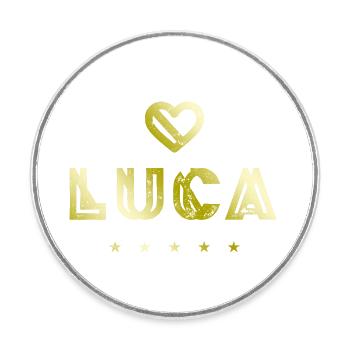 Luca Herz - Runder Kühlschrankmagnet - Weiß - Vorne