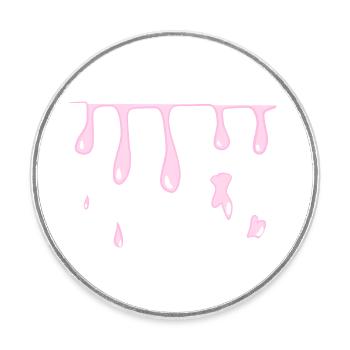 motif de ligne rose slime rose - Magnet rond - blanc - Devant