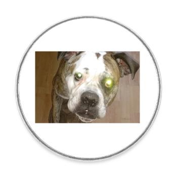 Cute dog with ball - Round  fridge magnet - white - Front