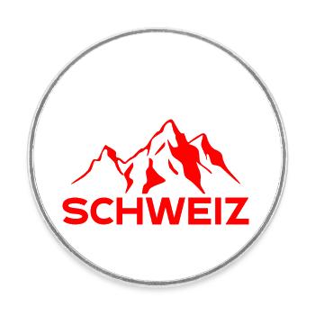 Swiss Mountains - Round  fridge magnet - white - Front