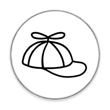 Cool Propeller Cap Wind Turbine Hat - Round  fridge magnet - white - Front