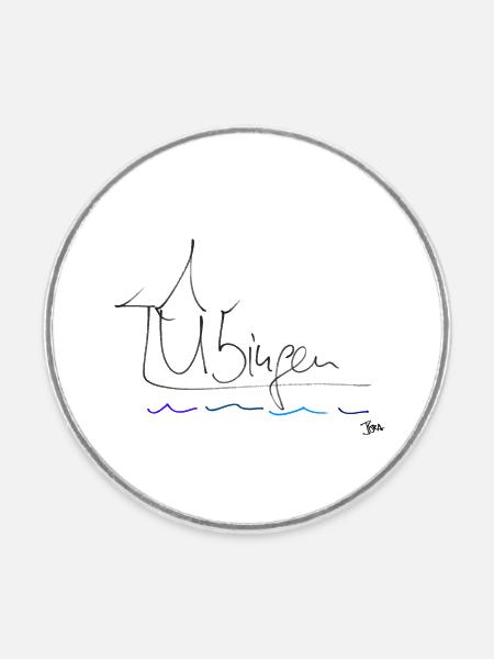 Tübingen - Runder Kühlschrankmagnet - Weiß