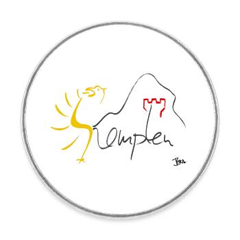 Kempten - Runder Kühlschrankmagnet - Weiß - Vorne