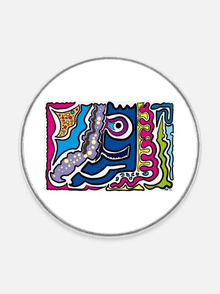 VODOO - Runder Kühlschrankmagnet - Weiß