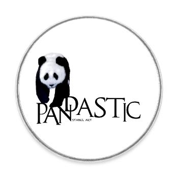 Pandastique - Magnet rond - blanc - Devant