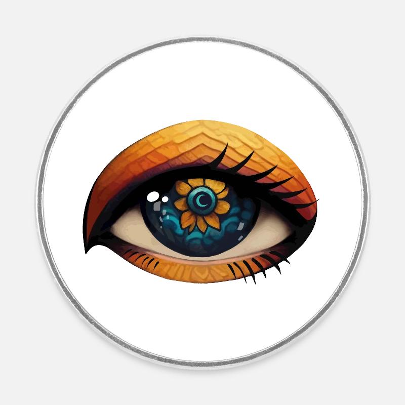Flower Eye - Runder Kühlschrankmagnet - Weiß