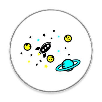 Universe - Round  fridge magnet - white - Front