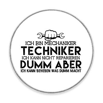 Mechaniker Techniker | Mechaniker - Runder Kühlschrankmagnet - Weiß - Vorne
