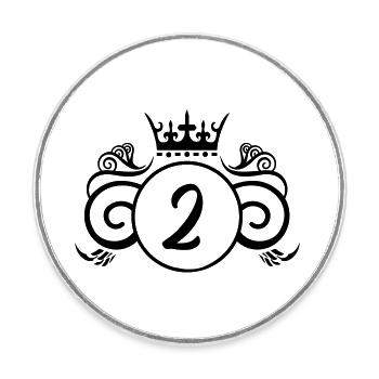 Armoiries 2 - Magnet rond - blanc - Devant