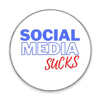 Social Media Sucks - Round  fridge magnet - white - Front