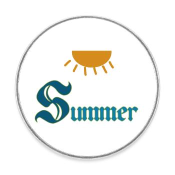 Summer - Runder Kühlschrankmagnet - Weiß - Vorne
