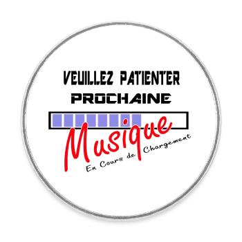 Logo Musique en Chargement ! - Magnet rond - blanc - Devant