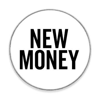 New Money - Round  fridge magnet - white - Front