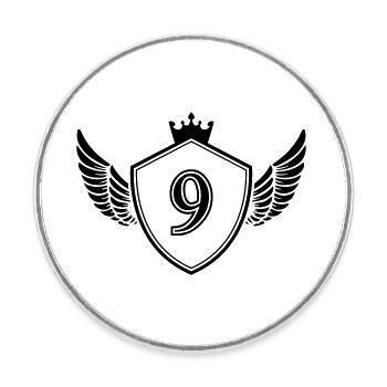 wappen 9 - Runder Kühlschrankmagnet - Weiß - Vorne